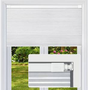 lot 8421 image: No Drill Cellular Shades Cordless Blackout Honeycomb Blinds 17Wx36H White