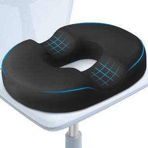 lot 8425 image: BlissTrends Donut Pillow Seat Cushion, Memory Foam Lifting Cushions(Black)