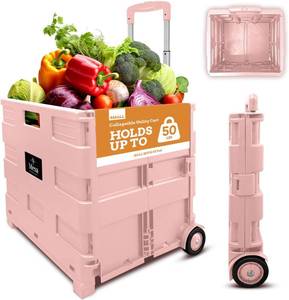 lot 8428 image: Inspired Living Rolling Collapsible Storage Pack-N-Roll Carts