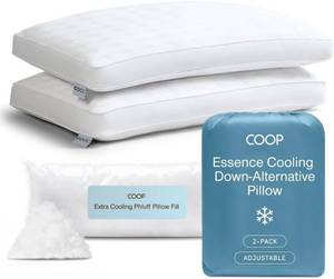 lot 8454 image: Coop Home Goods Essence Cooling Down-Alternative Pillows, Queen, 27x17