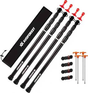lot 8475 image: AVOFOREST 8.7FT Aviation Aluminum Telescoping Tarp Poles, Set of 4