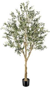 lot 8477 image: FEELEAD Olive Trees Artificial Indoor 7ft with Realistic Branches & Leaves