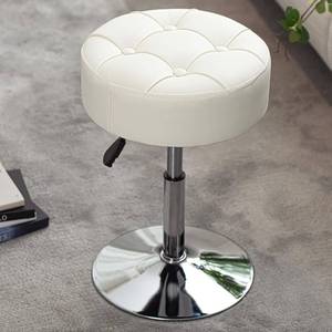 lot 8482 image: Adjustable Vanity Stool with High-Density Non-Sagging Foam & Metal Base