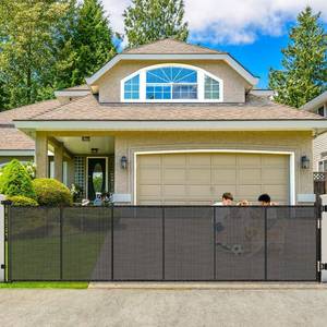 lot 8485 image: 250 Extra Wide Baby Gate Retractable Dog Gate for DeckGaragePatioYard