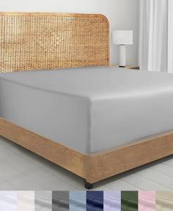 lot 8489 image: California Design Den 100% Organic Cotton Queen Fitted Sheet Deep Pocket
