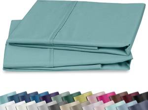 lot 8493 image: California Design Den King Size Pillow Cases, 100% Cotton, 2-Pack (Teal)