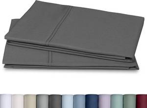 lot 8496 image: California Design Den 800 Thread Count 2-Pack King Pillowcases, Grey