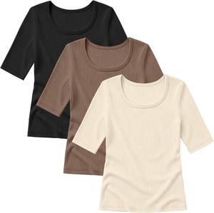 lot 8504 image: 3 Pack Girls Ribbed T Shirts 11-12yr