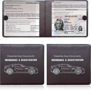 lot 8529 image: 2PCS Car Registration & Insurance Holder, License Document Organizer Closure