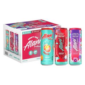 lot 8551 image: Alani Nu Variety Pack Cherry Slush, Juicy Peach, Hawaiian Shaved Ice 12oz