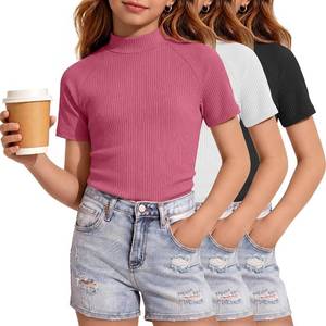 lot 8576 image: 3 Pack Girls Mock Turtleneck Shirts 13-14Y