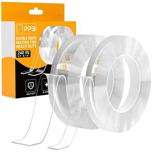 lot 8642 image: 2 Rolls Double-Sided Tape, Heavy Duty 240 x 1.0 & 0.5, Removable