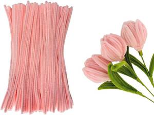 lot 8684 image: 300pcs Pink Pipe Cleaners Chenille Stems - Soft Craft Supplies