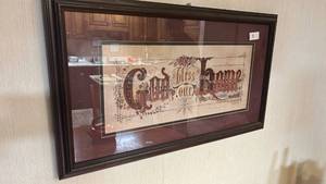 lot 2 image: God Bless Our Home Framed Wall Art Print
