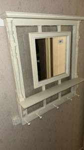 lot 64 image: Wall-Mount Medicine Cabinet with Mirror and Shelf Hooks