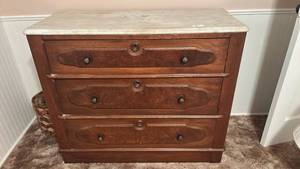 lot 66 image: 4-Drawer Chest with Marble Top