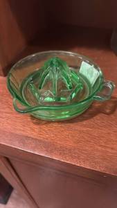 lot 93 image: Green Glass Citrus Juicer