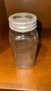 lot 94 image: Glass Jar with Metal Lid and Handle