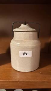lot 116 image: Ceramic Covered Jar with Handle and Lid