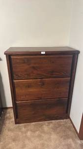 lot 124 image: Wood Chest of Drawers 3-Drawer Storage Cabinet