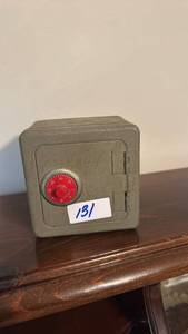 lot 131 image: Superior Toy & Mfg Co. Combination Lock Safe Toy Red Dial