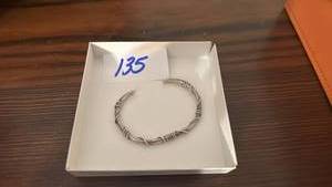 lot 135 image: Sterling Silver Twisted Wire Bangle Bracelet