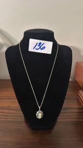 lot 136 image: Cameo Pendant Necklace with Chain marked 925
