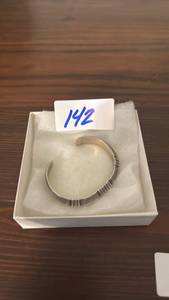 lot 142 image: Metal Cuff Bracelet with Grooved Design
