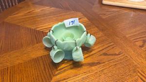 lot 171 image: Celadon Green Tea Set with Central Pot and Six Cups