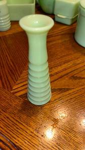 lot 174 image: Pale Green Ceramic Vase with Ribbed Base