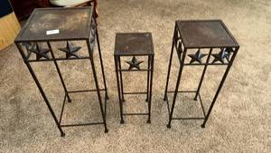 lot 187 image: 3-Piece Nesting Tables with Star Design