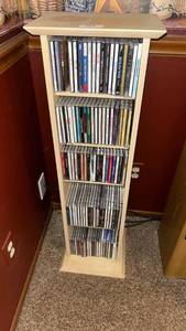 lot 194 image: CD Storage Tower Organizer with Approximately 200 CDs