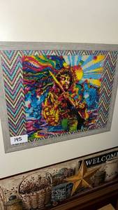 lot 195 image: Beaded Diamond Painting Framed Wall Art Multicolor