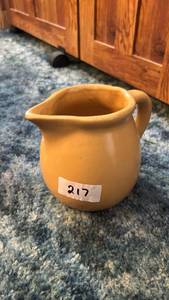 lot 217 image: Yellow Ceramic Pitcher with Handle