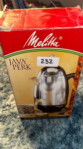 lot 232 image: Melitta Java Perk 10-Cup Fast Brew Stainless Steel Coffee Maker