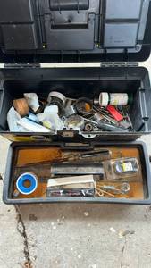 lot 253 image: Tool Box Lot with Hand Tools Fasteners Hardware and Supplies