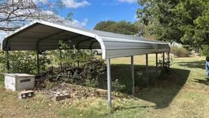 lot 272 image: 18x25 Metal Carport Shelter with Gabled Roof and Open Sides