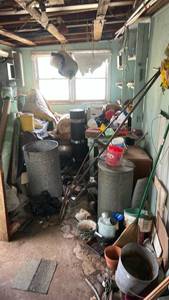lot 314 image: Mixed Lot Hand Tools Hardware Containers and Misc Shed Contents