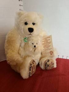 lot 918 image: Hermann Geniune Mohair Bear Coburg The Birth of the New Millennium Artist Bear with Small Artistbear