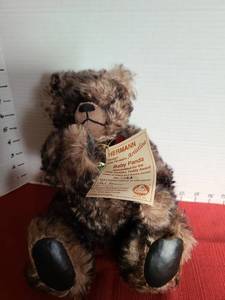 lot 924 image: Hermann Genuine Mohair Baby Panda Plush Teddy Bear 1998 Limited Edition 500 with Growl