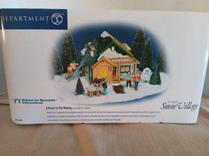 lot 1010 image: Department 56 Snow Village A Home in the Making Habitat for Humanity 5-Piece Set 56.54979