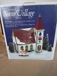 lot 1012 image: Department 56 The Original Snow Village Church Building Since 1977