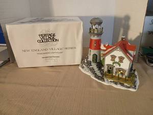 lot 1042 image: Heritage Village Collection New England Village Pigeon Head Lighthouse Porcelain