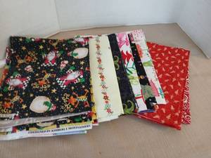 lot 1079 image: Fabric With Christmas  Pattern