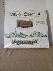lot 1178 image: Department 56 Village Streetcar with Lighted Windows Automatic Reverse