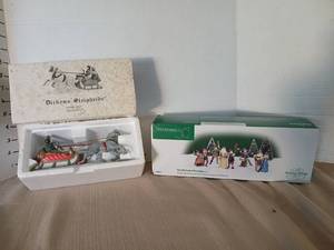 lot 1180 image: Department 56 Dickens Village Sleighride and Here We Come A-Wassailing Set of 5