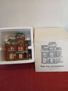 lot 1186 image: Department  56 Village Herit Collection Town Boardinghouse Handpainted Porcelain Figurine
