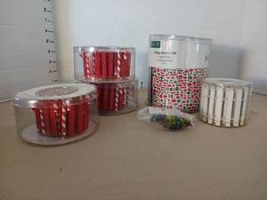 lot 1195 image: North Pole Series Candy Cane Fence Village Accessories and Holiday Cobblestone Road