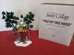 lot 1197 image: The Original Snow Village Treetop Tree House Handpainted