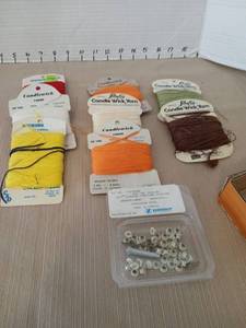 lot 1229 image: Candlewick Yarns and Candle Wick Yarn Lot with Stainless Steel Washers